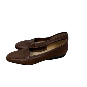 Enzo Angioli Tan Loafers Size 9 Narrow Leather Liberty Made in Brazil